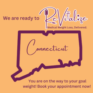 Graphic showing that ReVitalize medical weight loss is available in Connecticut