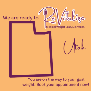 Graphic showing that ReVitalize medical weight loss is available in Utah