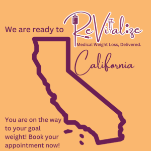 Graphic showing that ReVitalize medical weight loss is available in California