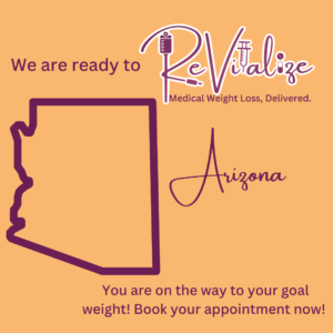 Graphic showing that ReVitalize medical weight loss is available in Arizona